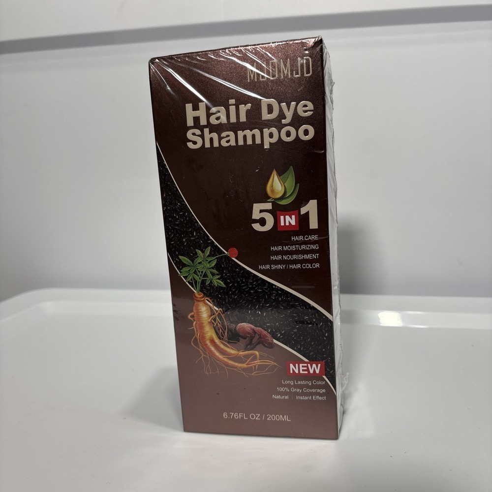Light Brown Hair Dye Shampoo 5-in-1 Gray Hair Coverage Ammonia-Free 200ML NEW